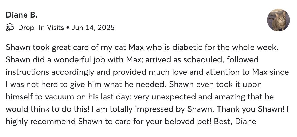 Quote from a happy pet parent