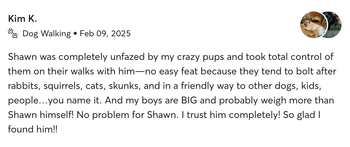 Quote from a happy pet parent